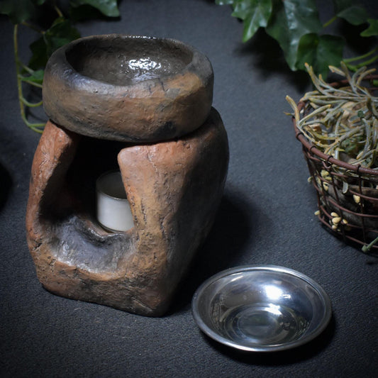 Vielseitiges 4-in-1 Räucherstövchen – Handgefertigte Rauchbrandkunst - Duftlampe/Teelichthalter/Räucherschale/Stövchen - Art.Nr.: RÄG051