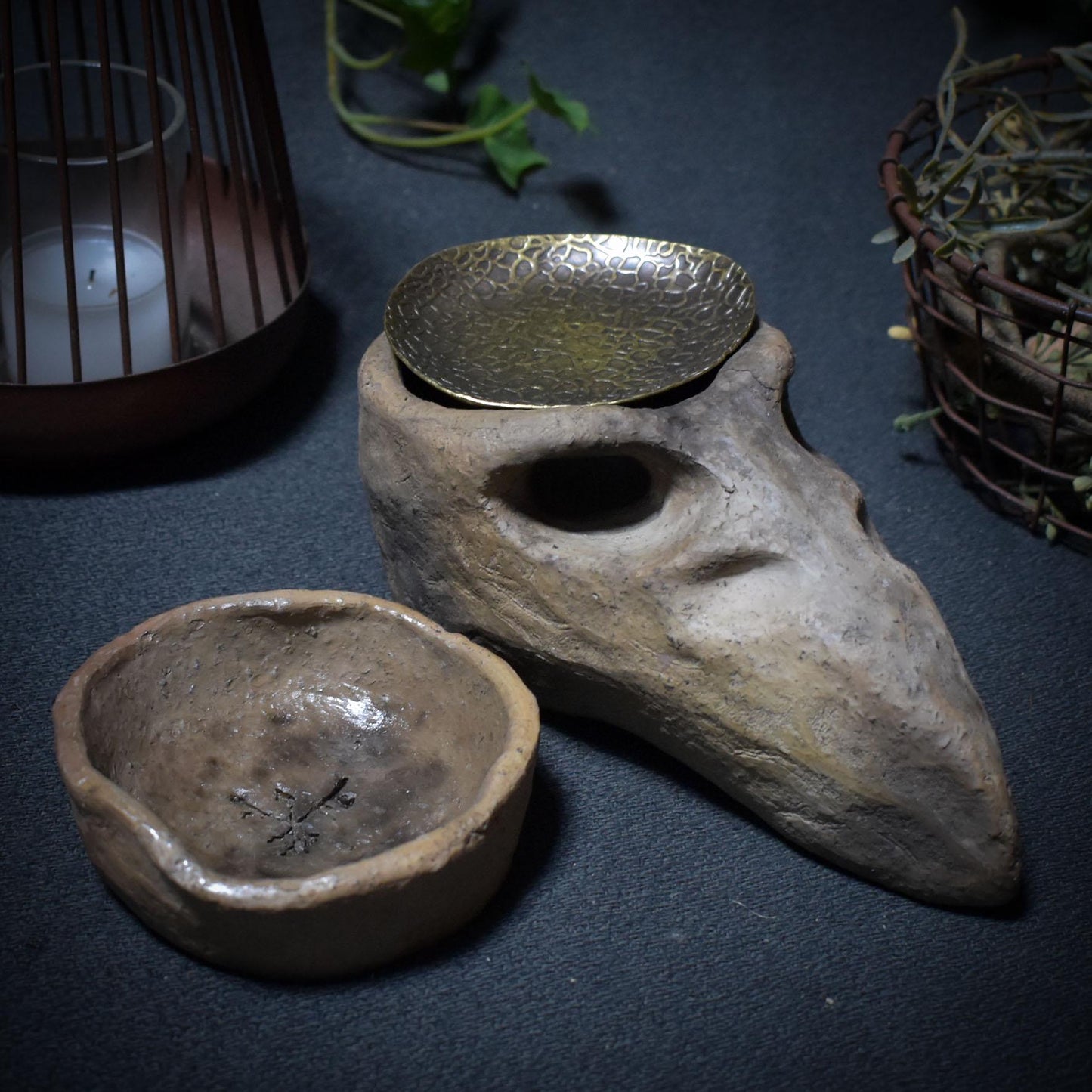 Flug der Elemente – 4in1 Räuchergefäß in Adlerkopf-Form - Duftlampe/Teelichhalter/Räucherstövchen/Räucherschale - Art.Nr.:RÄG045