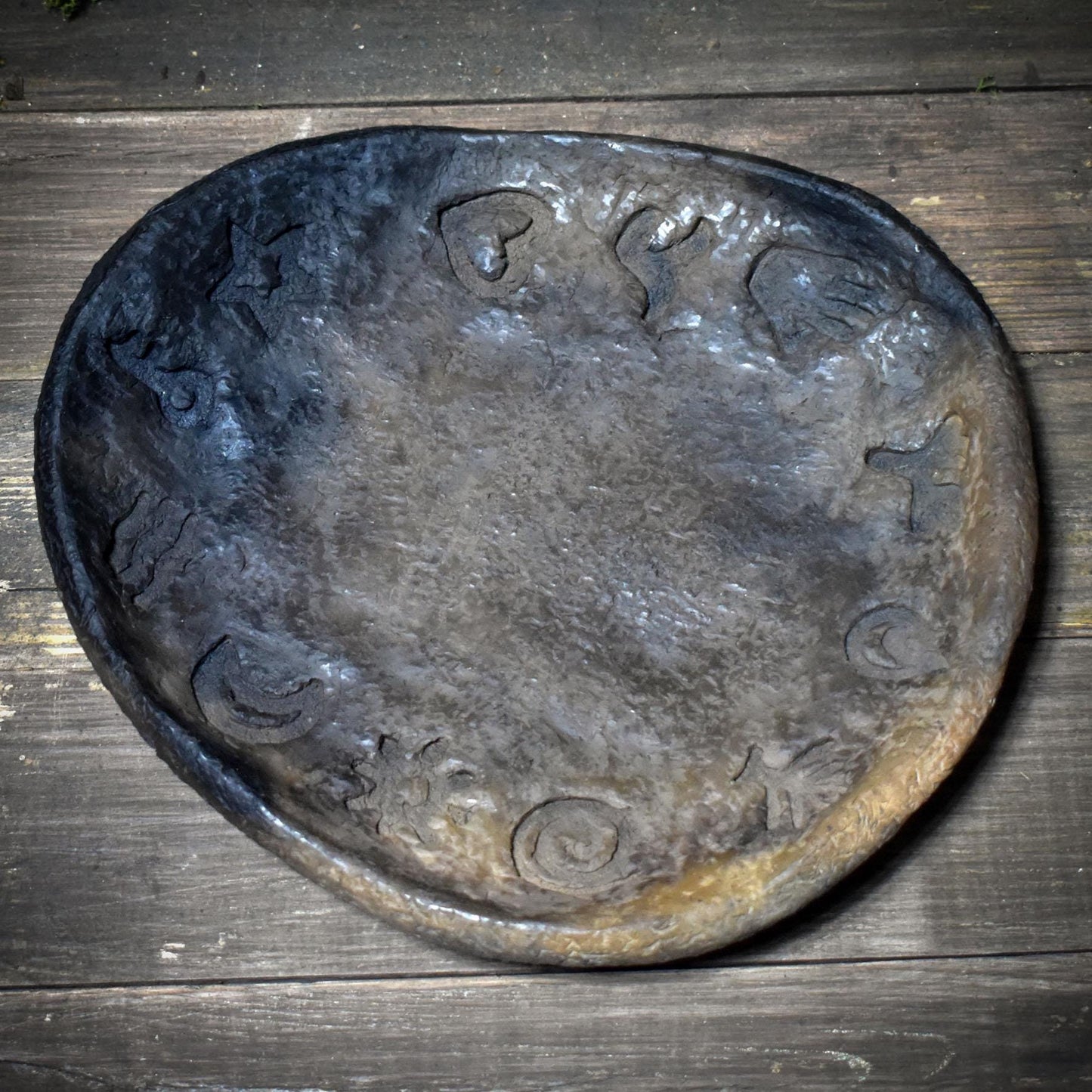 Räucherteller Jul – Gabenschale mit archaischen Symbolen des Jahreskreises - heidnische Weihnachten - Art.Nr.:JUL003