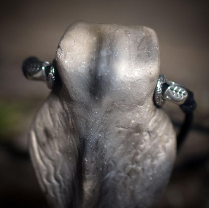 Handgefertigtes Eulen-Amulett - Die Weisheit der Nacht - spiritueller Krafttier Schmuck - Art.Nr.: AMU063