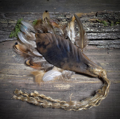 Räucherfächer /Federn der Elemente/ – Handgefertigt aus Ton und echten Federn - archaische Rauchbrandkunst - Ritualbedarf