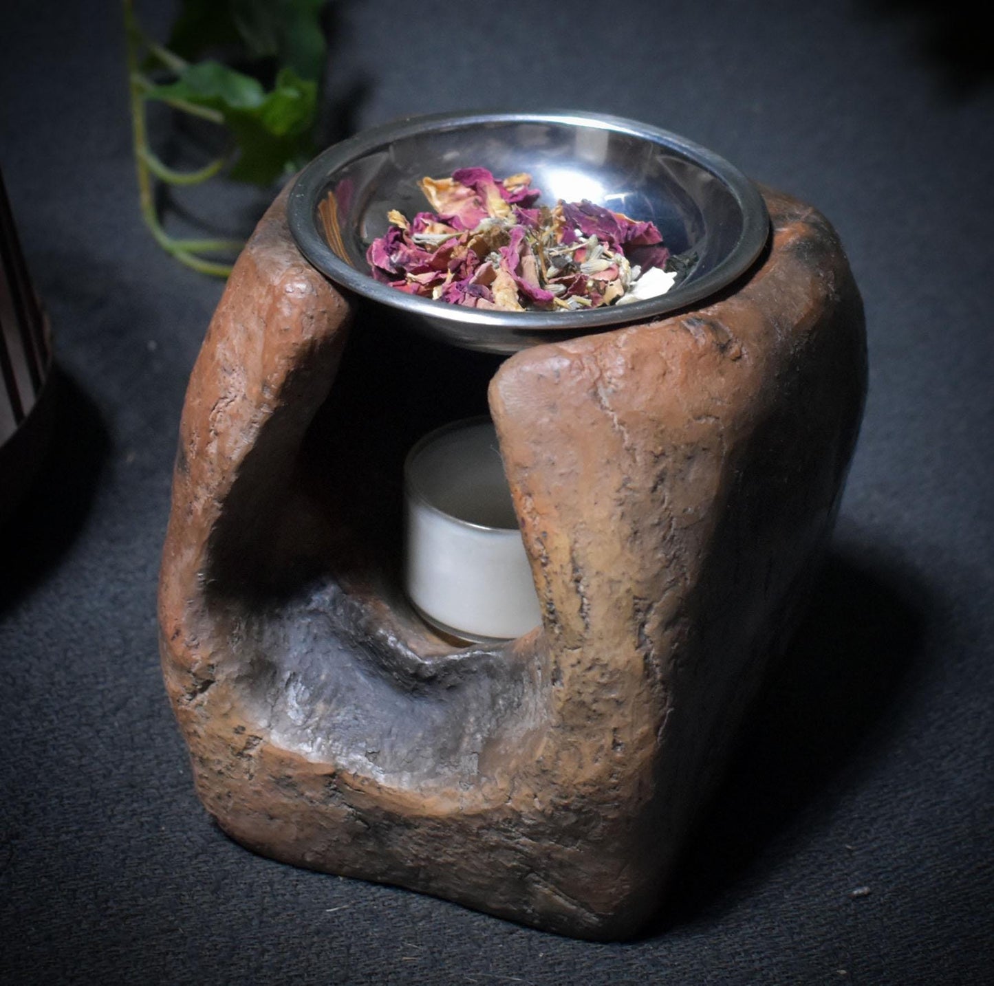 Vielseitiges 4-in-1 Räucherstövchen – Handgefertigte Rauchbrandkunst - Duftlampe/Teelichthalter/Räucherschale/Stövchen - Art.Nr.: RÄG051
