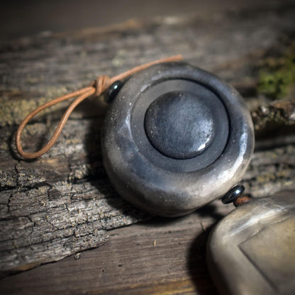 Weg des Schutzes – Rauchbrand-Kette mit 4 Steinen für Erdung und innere Stärke - Art.Nr.: WKR002