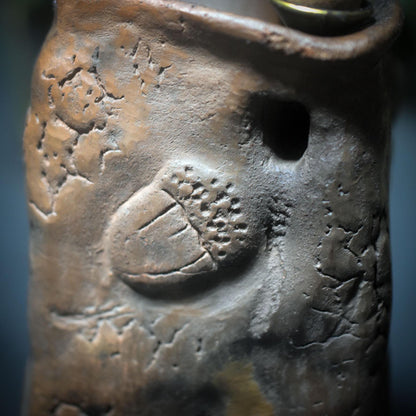 Licht der Großen Göttin – archaischer Kerzen- und Rückfluss - Räucherkegelhalter/Rauchbrandkunst - heidnische Weihnachten - Art.Nr.: JUL005