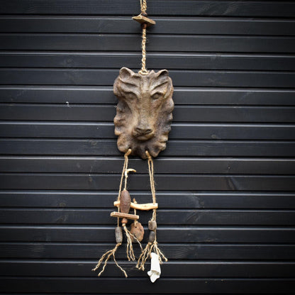 Majestätische Wanddekoration - Krafttier Löwe – Spirituelle Wand Deko aus Ton