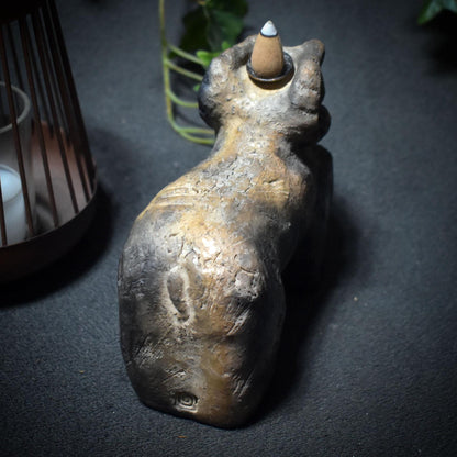 Rückfluss Räucherkegelhalter „Jul Ziege“ – Traditionelle Rauchbrandkunst für Heidnische Weihnachten - Art.Nr.: RÄH034