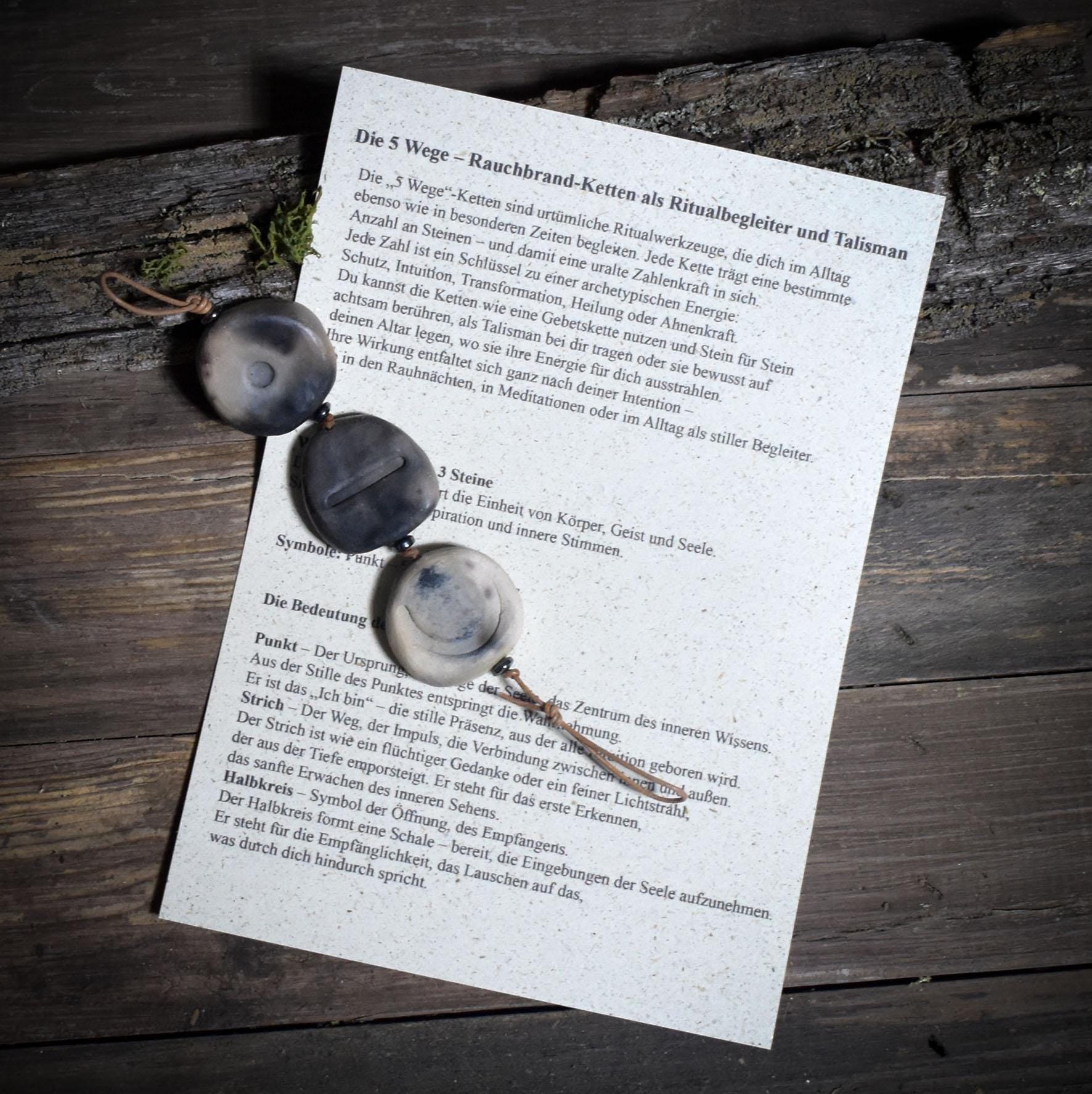 Weg der Intuition – Rauchbrand-Kette als Ritualbegleiter und Talisman der inneren Stimme - Art.Nr.: WKR001