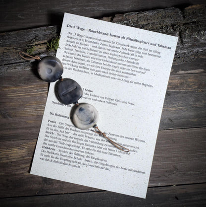 Weg der Intuition – Rauchbrand-Kette als Ritualbegleiter und Talisman der inneren Stimme - Art.Nr.: WKR001