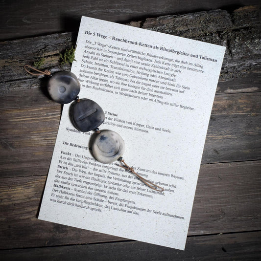 Weg der Intuition – Rauchbrand-Kette als Ritualbegleiter und Talisman der inneren Stimme - Art.Nr.: WKR001