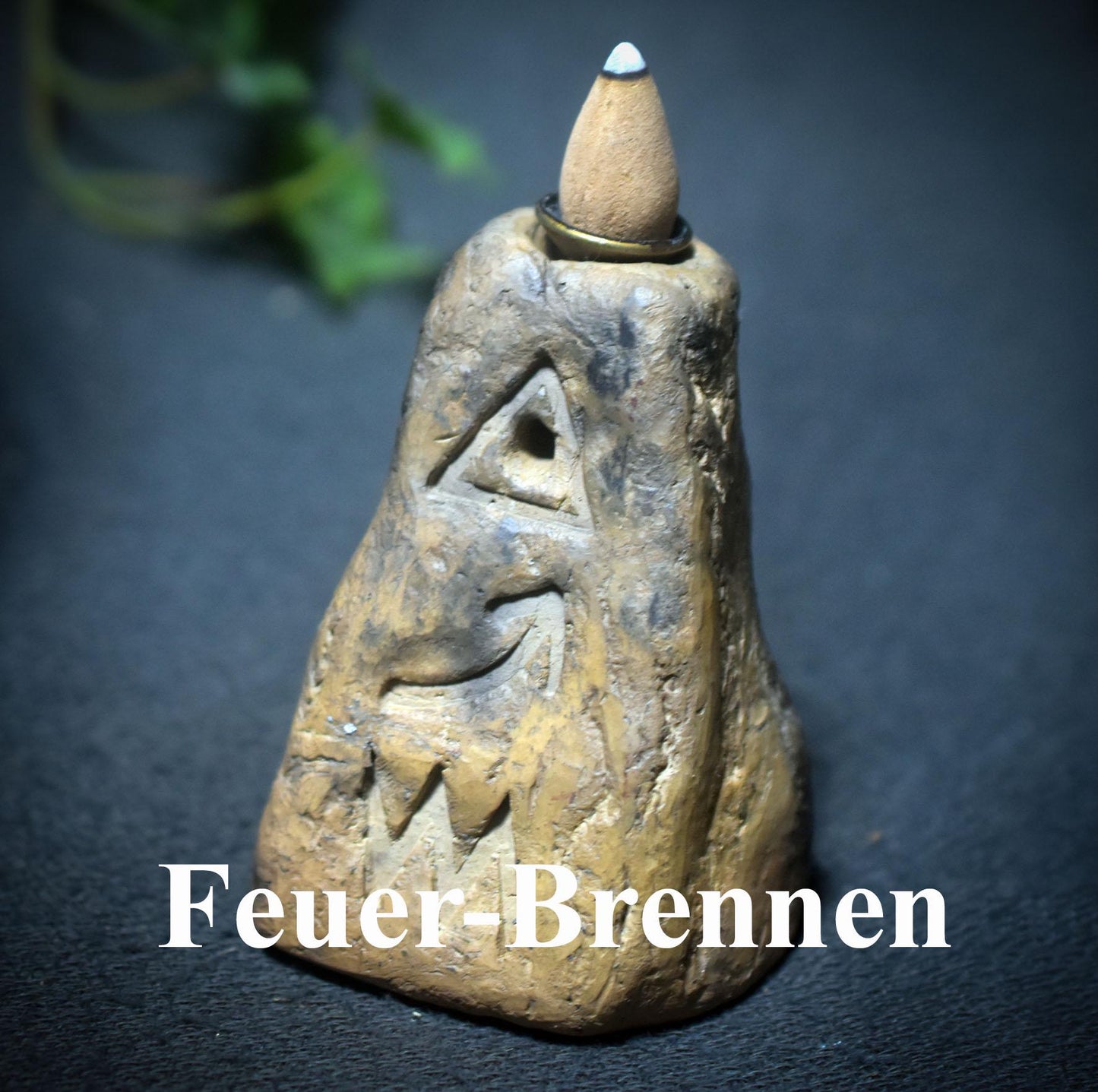Sprache der Elemente – Räucherschalen & Rückfluss-Räucherkegelhalter aus Rauchbrand-Ton - Art.Nr.: RÄG059