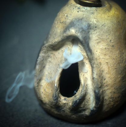 Archaisches Yoni Objekt – Teelicht & Rückfluss Räucherkegelhalter - Art.Nr.: RÄH040