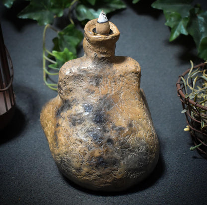 Matriarchale Gabenschale – archaische Göttin mit Mandala & Rückfluss Räucherkegelhalter