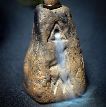 Sprache der Elemente – Räucherschalen & Rückfluss-Räucherkegelhalter aus Rauchbrand-Ton - Art.Nr.: RÄG059