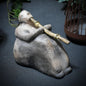 Sitzende Goddess – Didgeridoo-Figur aus traditioneller Rauchbrandkunst - SKU186
