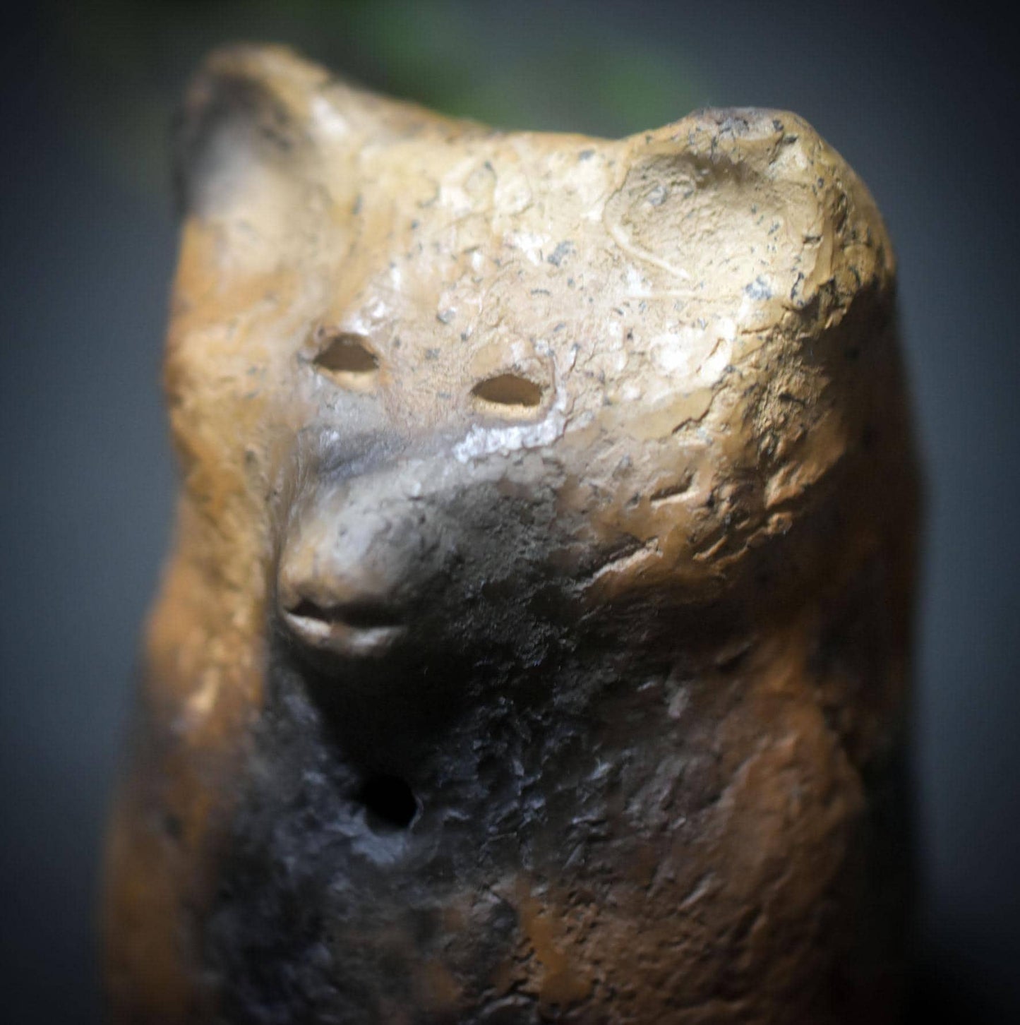 Schamanische Bärenrassel aus Rauchbrand – Krafttier Bär Ritualrassel - Art. Nr.: SRA055