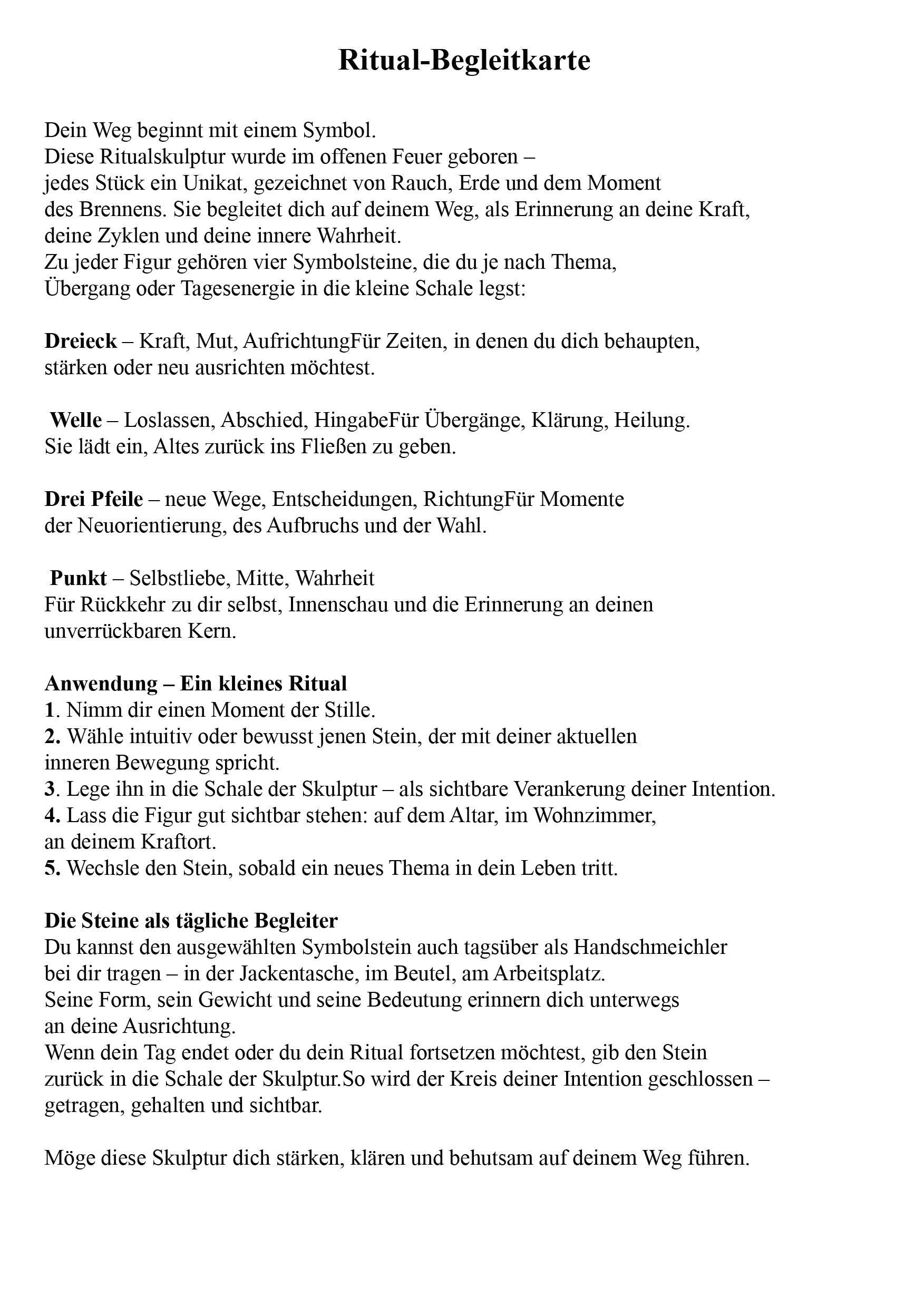 Ritualskulptur aus Rauchbrandton mit vier Symbolsteinen - SKU190