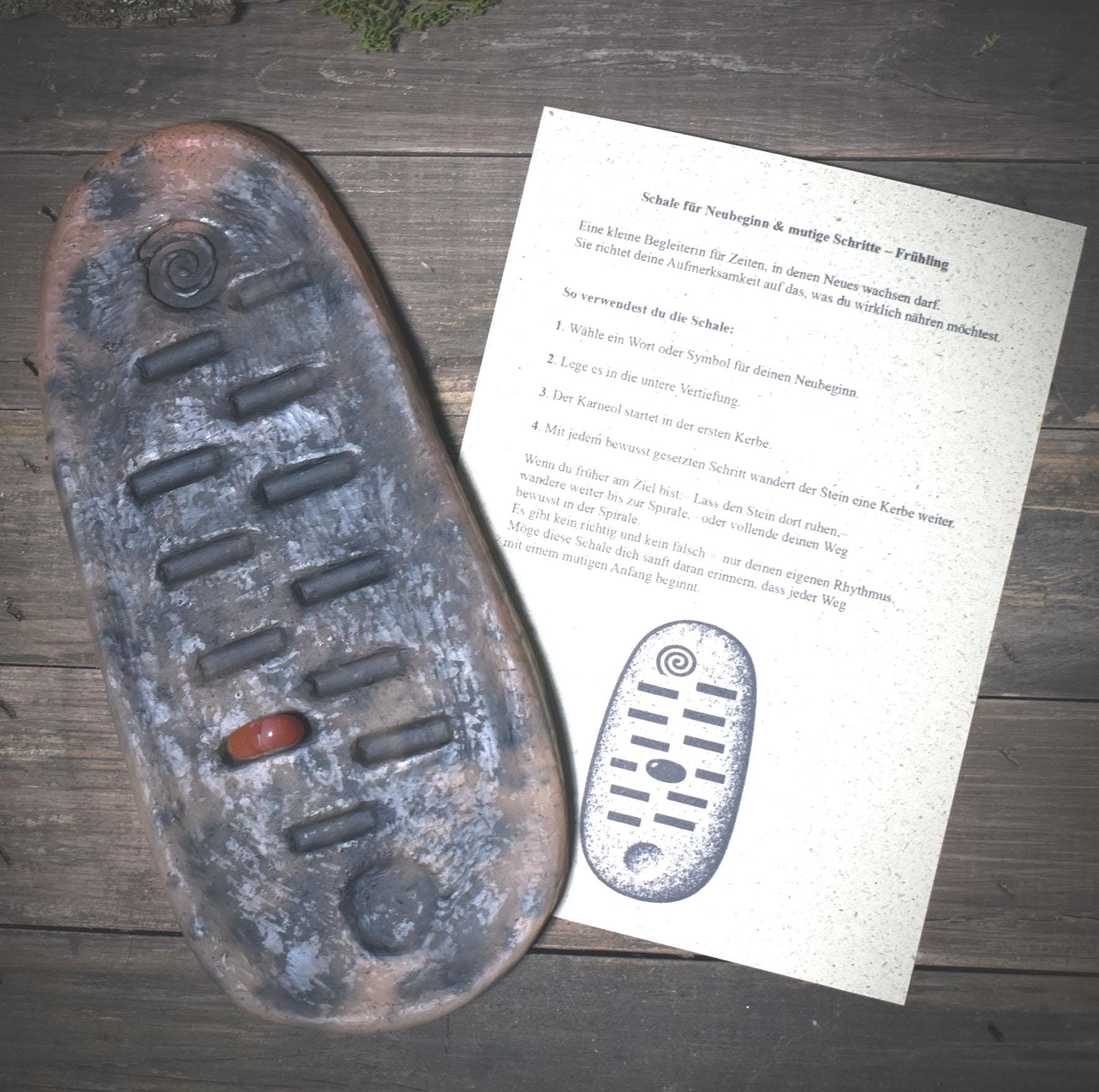 Archaische Rauchbrand-Schale zur bewussten Wegbegleitung – für Neubeginn, Klarheit & inneres Wachstum - GEF008