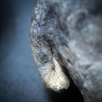Tanzender Wolf – Archaische Skulptur aus traditioneller Rauchbrandkunst