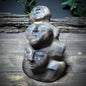 Rauchbrand-Skulptur Büste – Archaische Figur mit drei Köpfen als Symbol der Ahnen & inneren Aspekte - SKU195