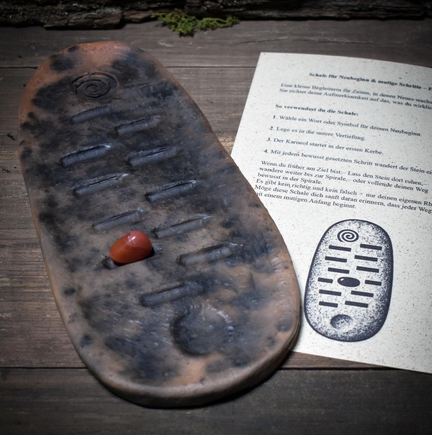Archaische Rauchbrand-Schale zur bewussten Wegbegleitung – für Neubeginn, Klarheit & inneres Wachstum - GEF008