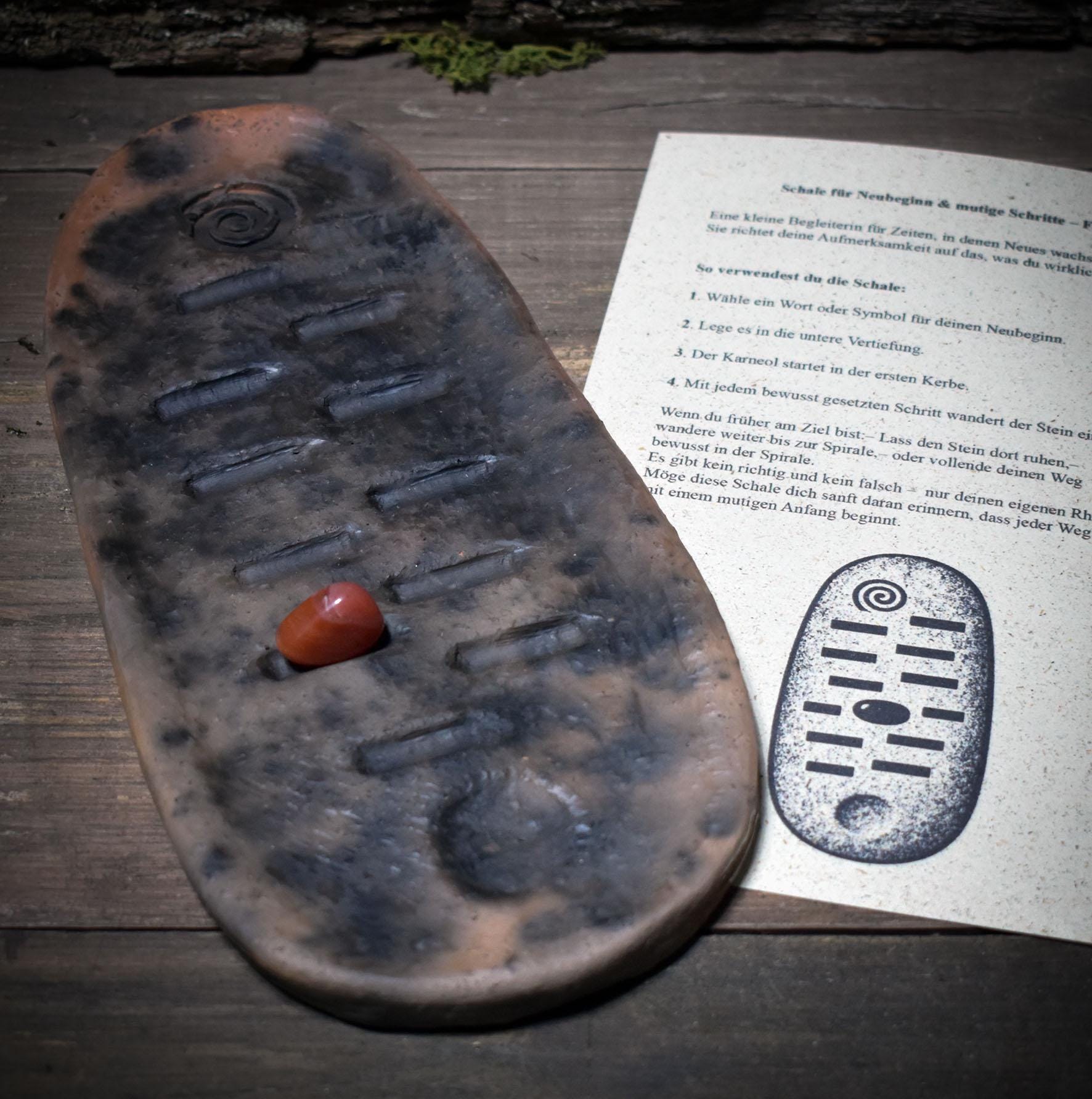 Archaische Rauchbrand-Schale zur bewussten Wegbegleitung – für Neubeginn, Klarheit & inneres Wachstum - GEF008