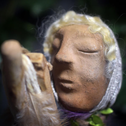 Ritualstab der Heilung & Selbstliebe – archaische Kunst aus traditionell gebranntem Ton - RST041