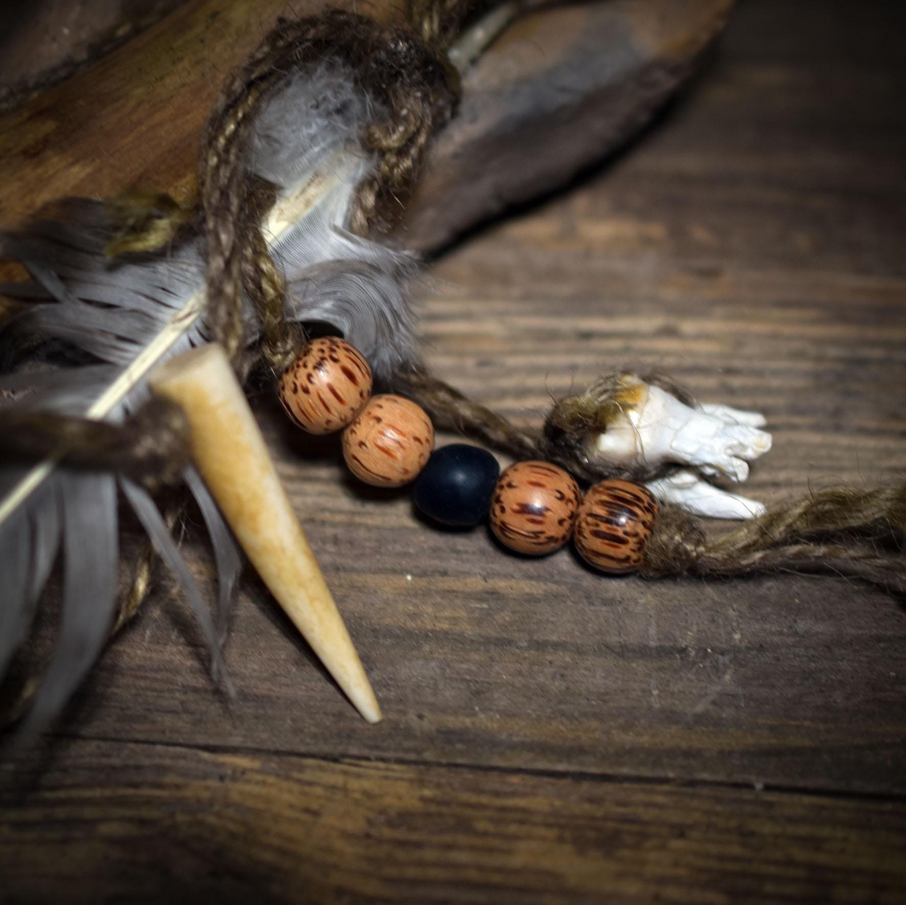 Ritualstab Eye Idol – Rauchbrandkunst & archaische Naturkraft - kraftvolles Ritualwerkzeug aus Ton und Holz - RST044