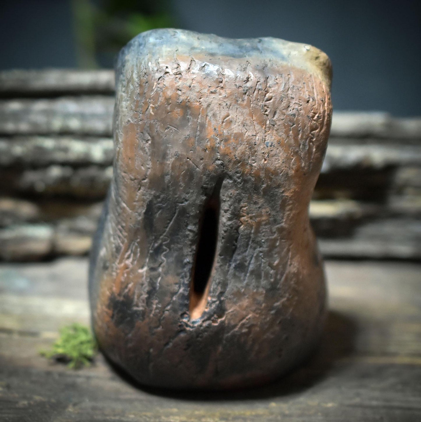 Wunschhüter Eule – Archaisches Ritualobjekt aus traditionell gebranntem Ton - WSH011