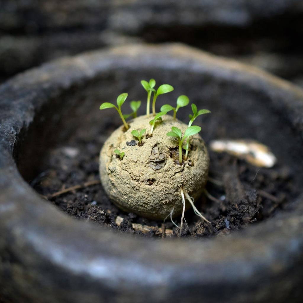 Ostara Set – Archaisches Ritualobjekt aus traditionell gebranntem Ton für Neubeginn - FRO041