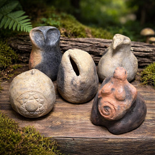 Wunschhüter aus Rauchbrand-Ton – archaische Ritualform zur stillen Bewahrung von Intentionen | wähle deinen persönlichen Begleiter - WHI001