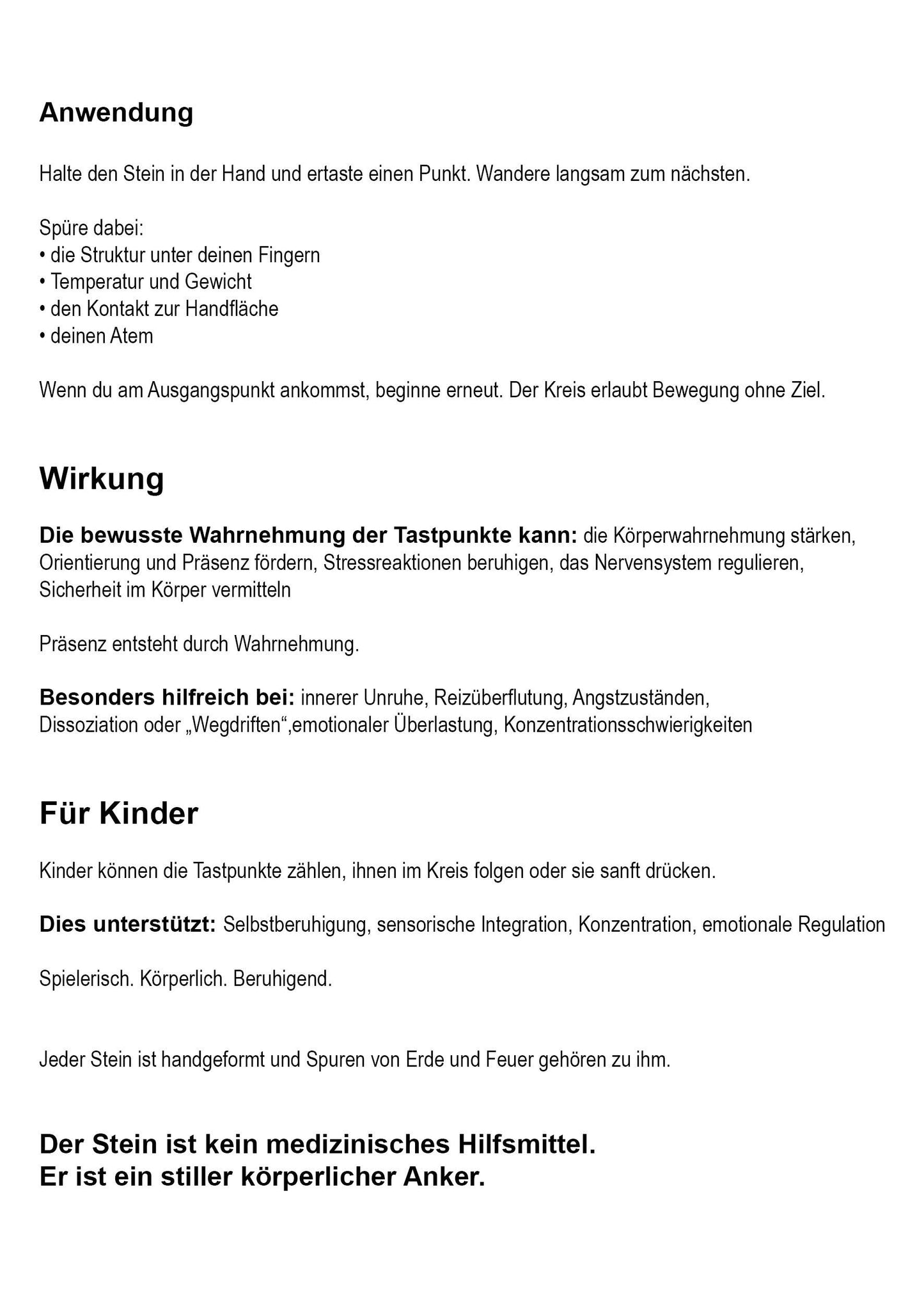 Körperanker aus Rauchbrandton – archaischer Beruhigungsstein für Selbstregulation, Erdung & Achtsamkeit - MKA001