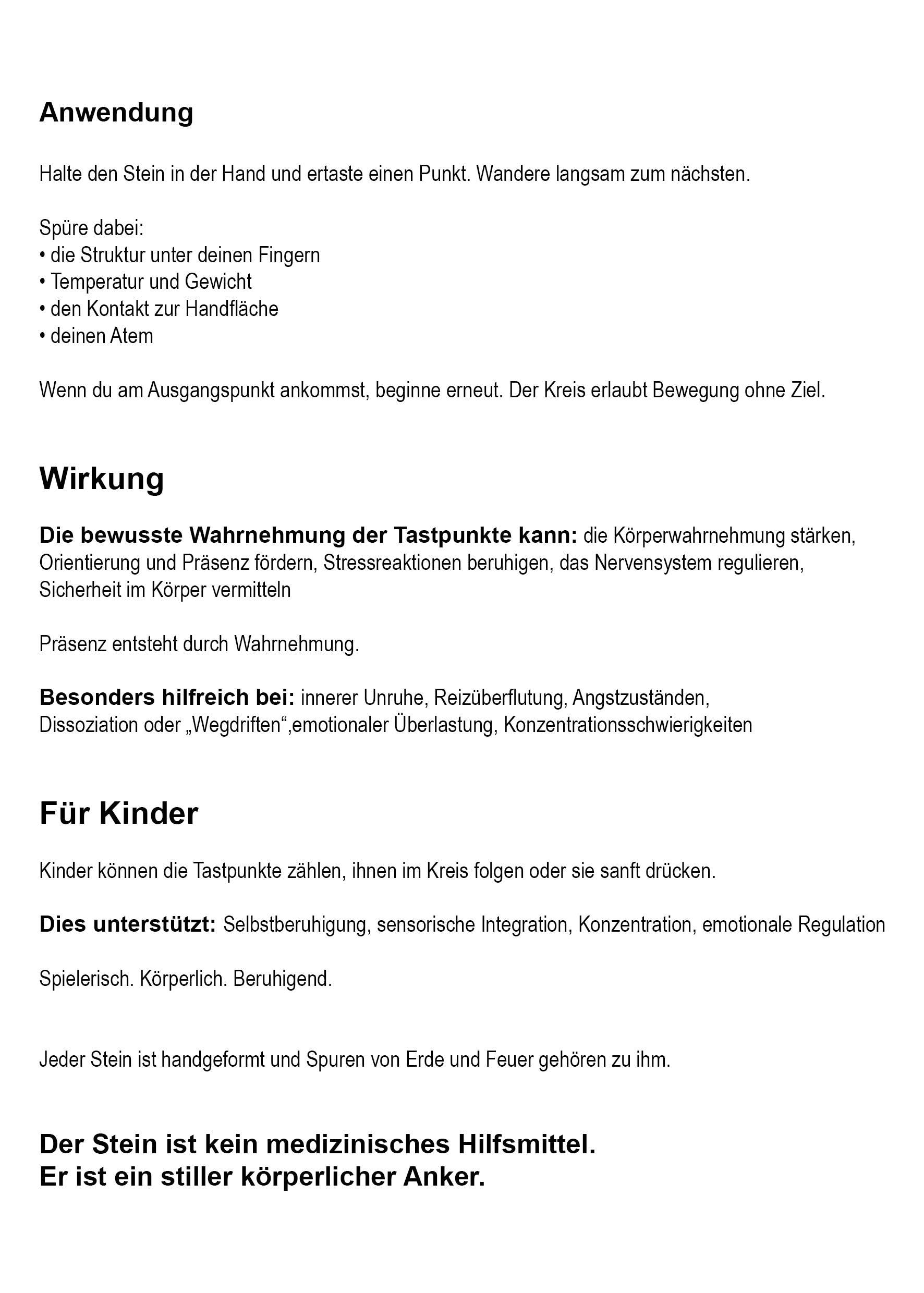 Körperanker aus Rauchbrandton – archaischer Beruhigungsstein für Selbstregulation, Erdung & Achtsamkeit - MKA001
