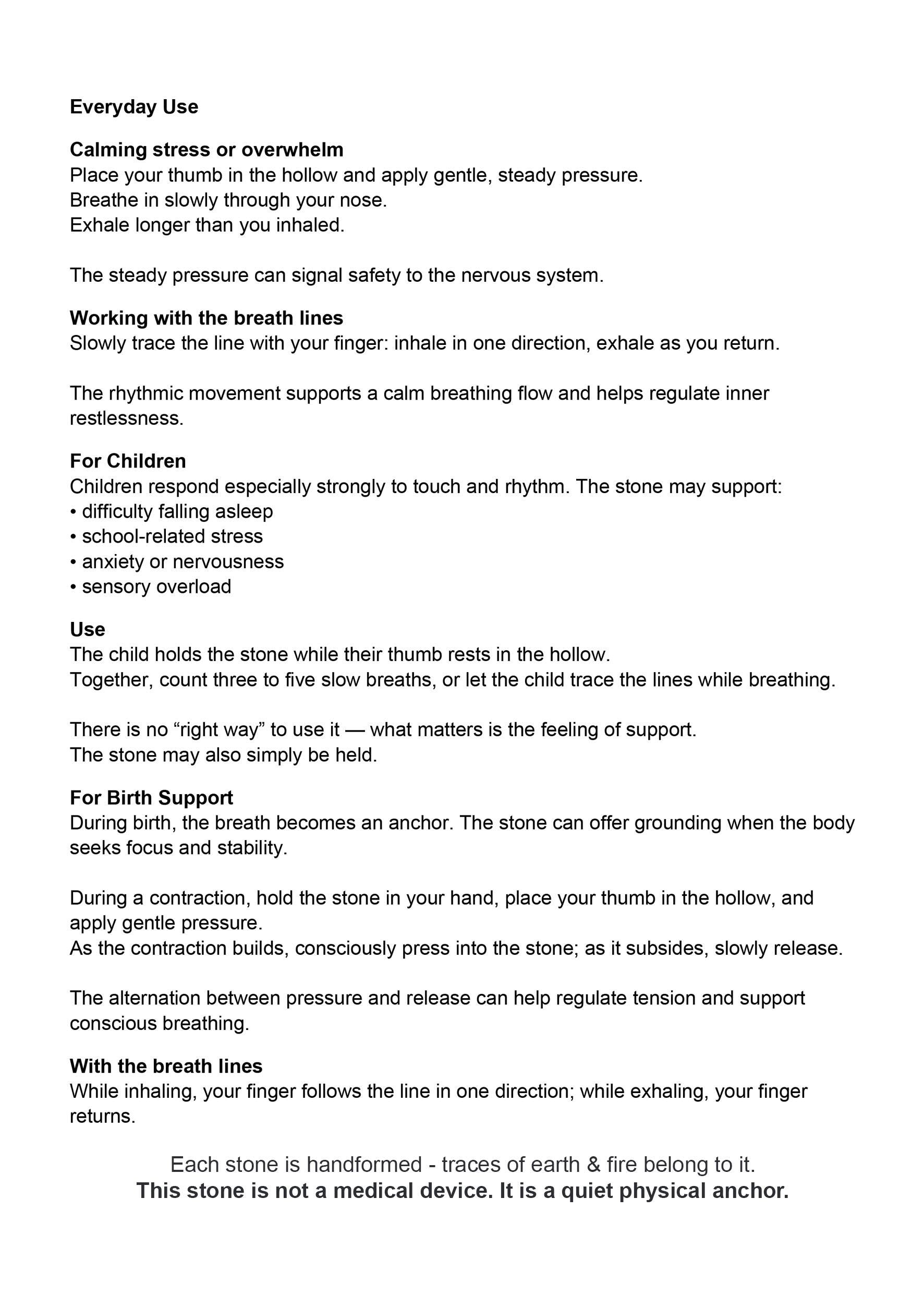 Vagus Stein aus gebranntem Ton – Erdungsstein & Atembegleiter zur Nervensystem Regulation und inneren Ruhe - VST001