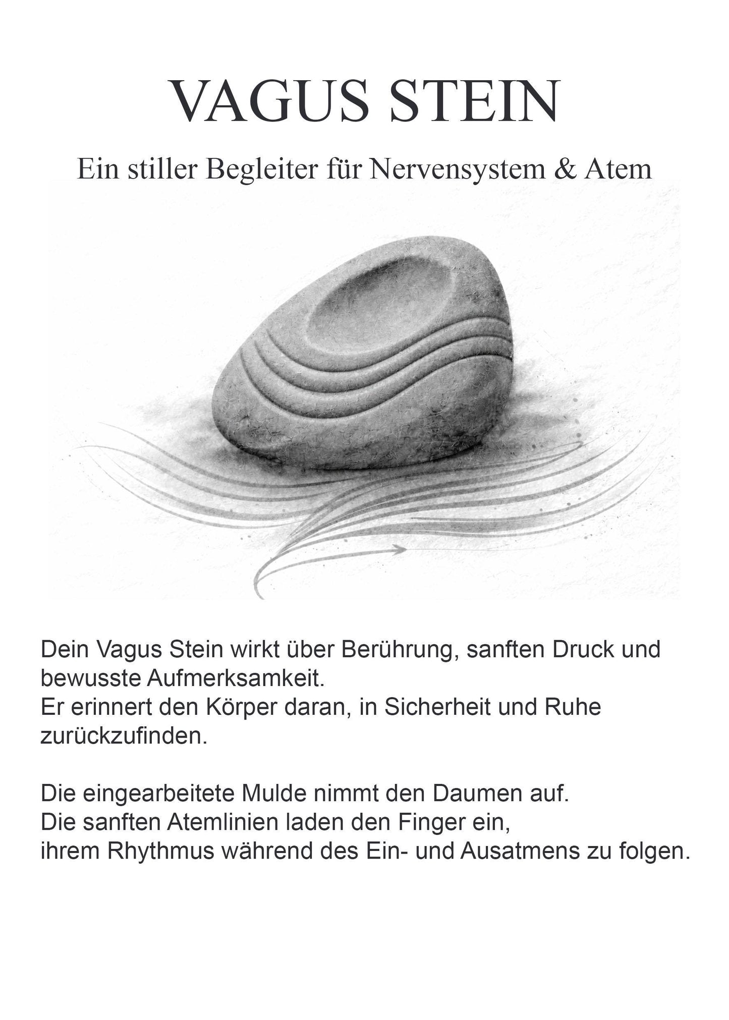 Vagus Stein aus Rauchbrandton – archaischer Handstein für Selbstregulation, Erdung & Achtsamkeit für Erwachsene - VSE001