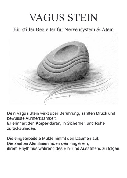 Vagus Stein aus Rauchbrandton – archaischer Handstein für Selbstregulation, Erdung & Achtsamkeit für Erwachsene - VSE001