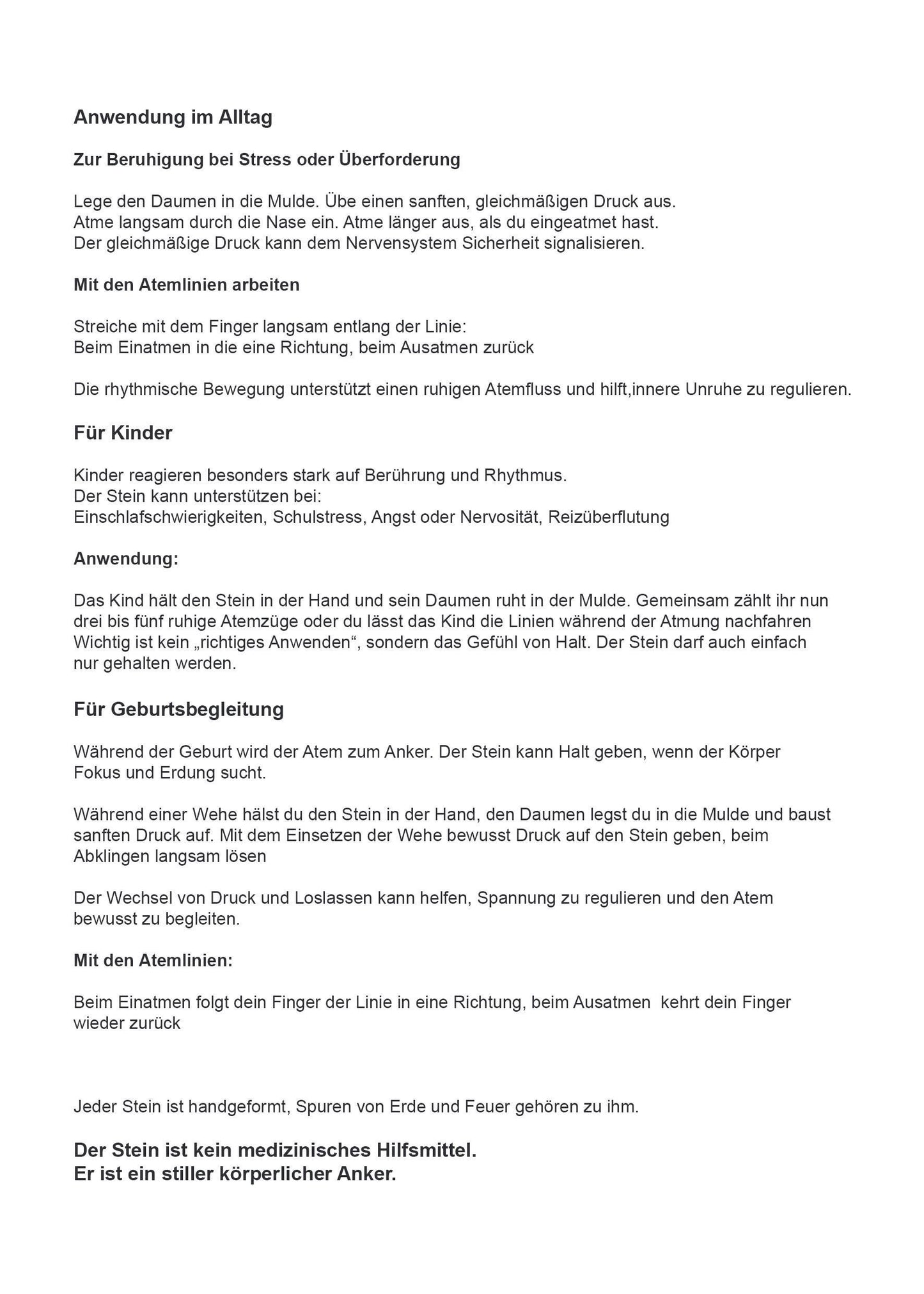 Vagus Stein aus Rauchbrandton – archaischer Handstein für Selbstregulation, Erdung & Achtsamkeit für Erwachsene - VSE001