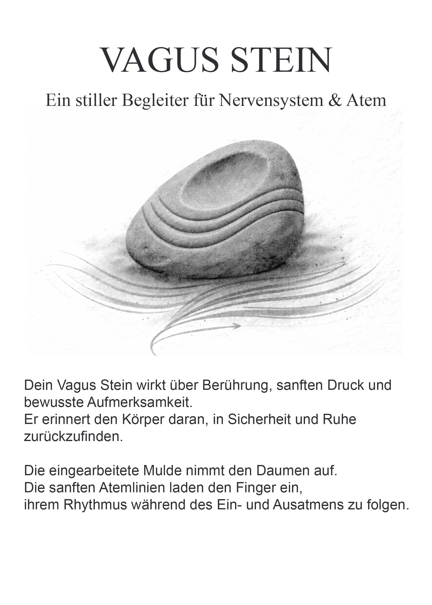Vagus Stein Amulett aus Rauchbrandton – archaischer Reisestein für Erdung, Atem & Selbstregulation - VSA001