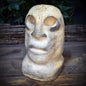 Archaische Büste aus Ton handgefertigt, Spirituelle Gottheit Skulptur, Ahnenfigur für Altar & Meditation, Rauchbrandton Kunst 16cm SKU265