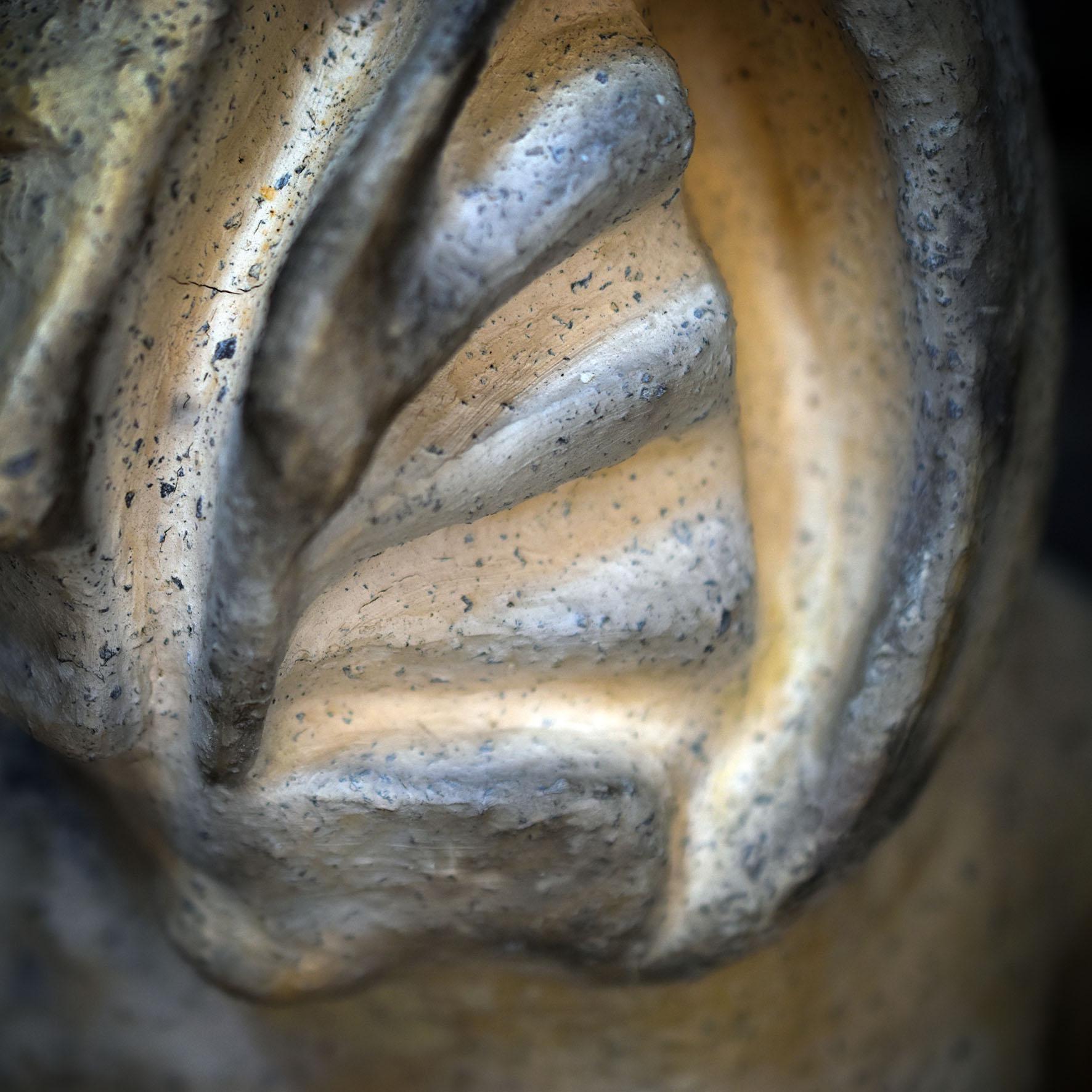 Büste der inneren Aufrichtung, Skulptur spirituelle Erleuchtung, Symbol Stufenweg & Reifung, Handgefertigte Tonkunst schwer 19cm SKU266