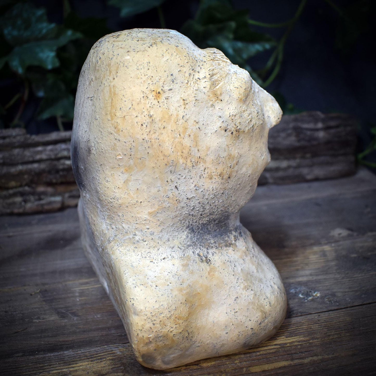 Büste der inneren Aufrichtung, Skulptur spirituelle Erleuchtung, Symbol Stufenweg & Reifung, Handgefertigte Tonkunst schwer 19cm SKU266
