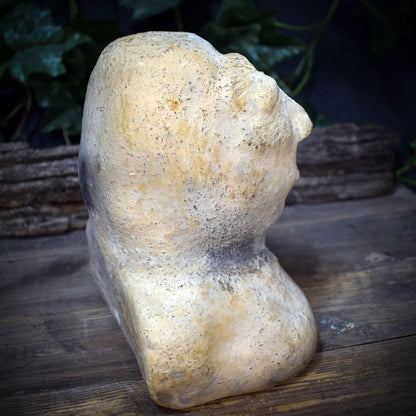 Büste der inneren Aufrichtung, Skulptur spirituelle Erleuchtung, Symbol Stufenweg & Reifung, Handgefertigte Tonkunst schwer 19cm SKU266