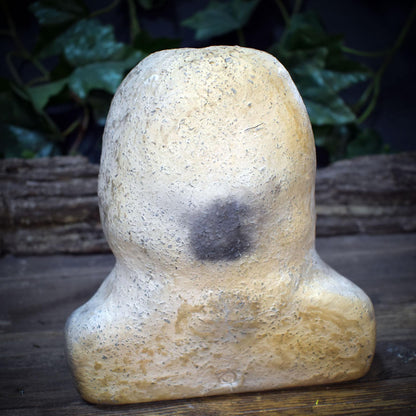 Büste der inneren Aufrichtung, Skulptur spirituelle Erleuchtung, Symbol Stufenweg & Reifung, Handgefertigte Tonkunst schwer 19cm SKU266