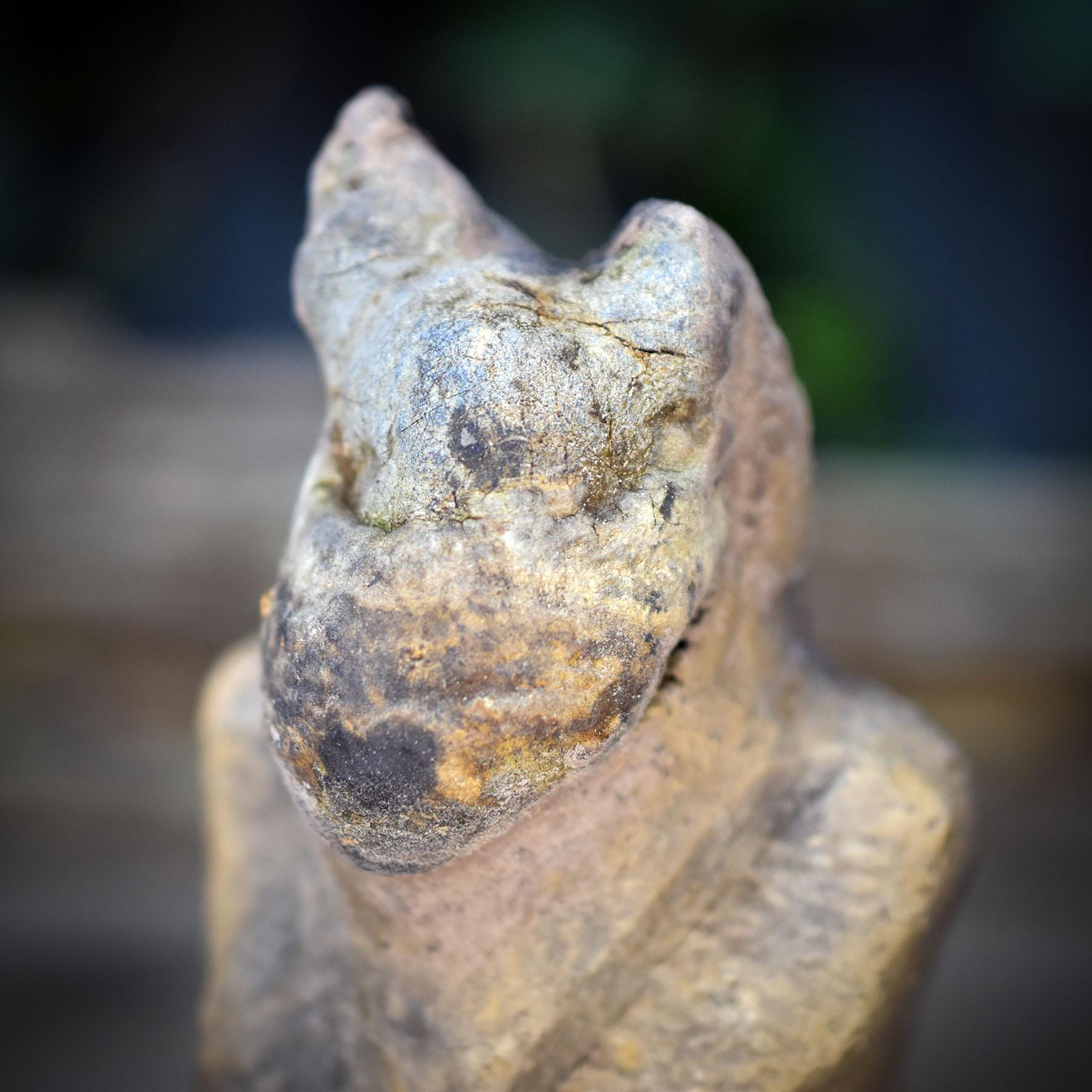 Cernunnos Statue Gott des Waldes, keltische Altar Figur handgemacht, keltischer Gott aus Ton & echtem Baumpilz, Druiden Deko SKU270