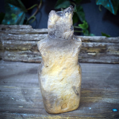 Cernunnos Statue Gott des Waldes, keltische Altar Figur handgemacht, keltischer Gott aus Ton & echtem Baumpilz, Druiden Deko SKU270