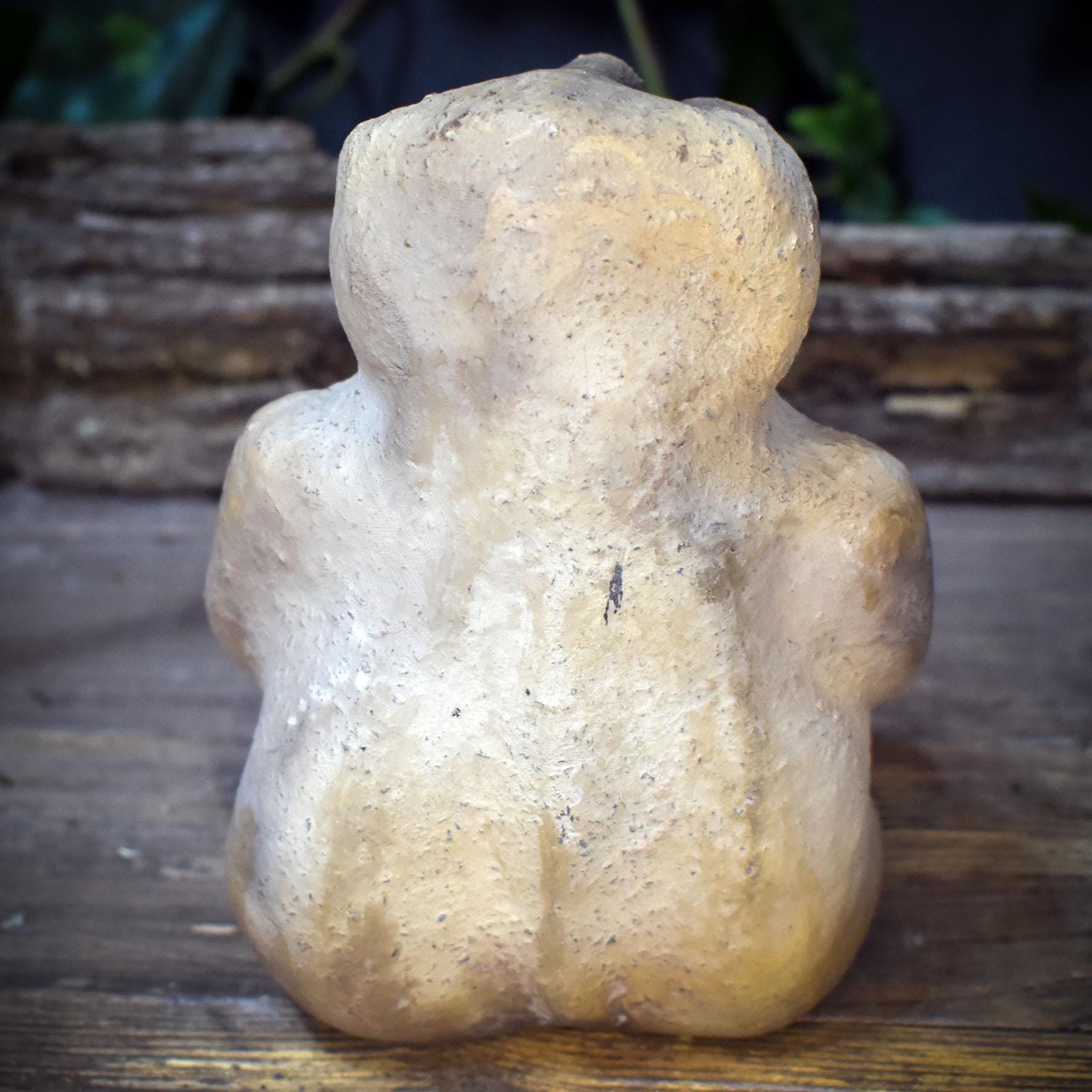 Sheela na Gig Skulptur Ton, keltische Göttin Figur, sitzende Fruchtbarkeitsgöttin handgemacht, archaische Altar Deko SKU273