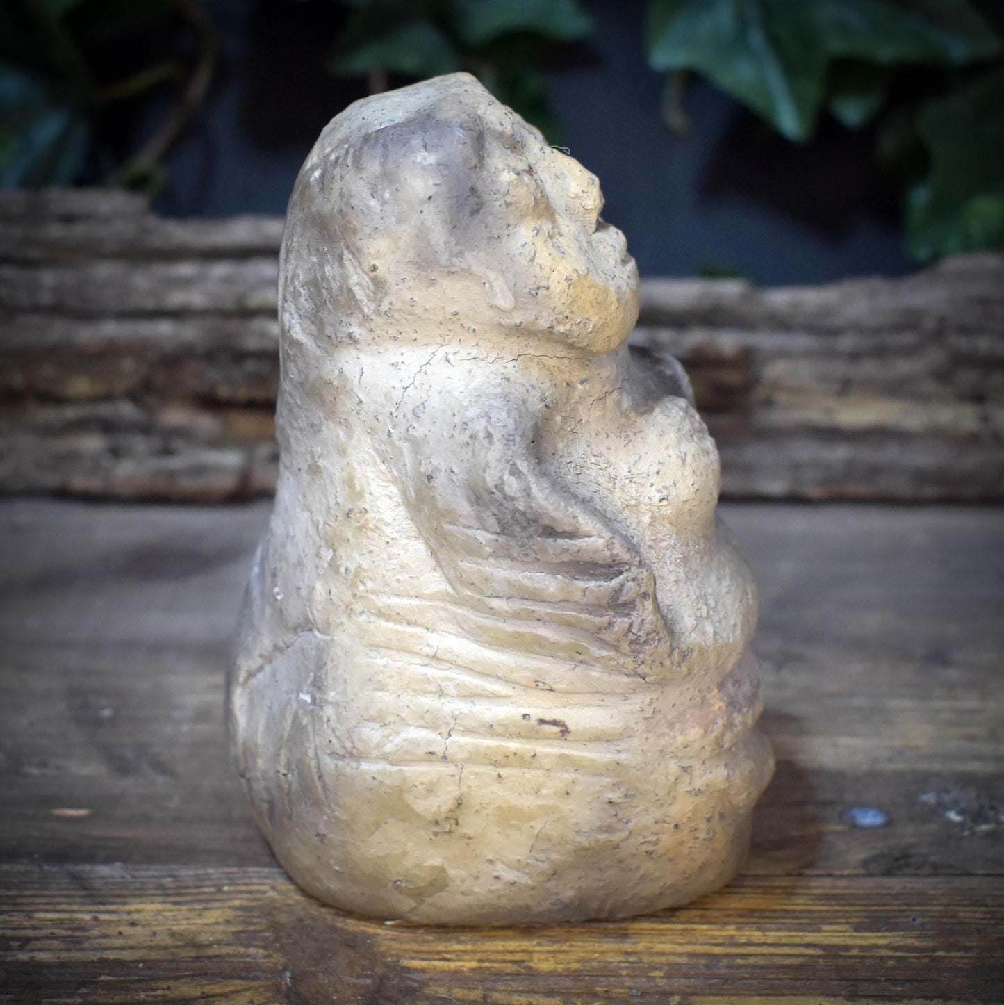 Sheela na Gig Skulptur Ton, keltische Fruchtbarkeitsgöttin, handgemachte archaische Göttin Figur, spirituelle Altar Deko SKU275