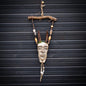 Wandbehang Hüter des Waldes aus Rauchbrandton, Schamanische Wanddeko Sero Nails, Naturkunst Maske, Unikat 68cm 1,3kg HEX042