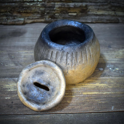 Rauhnächte Wunschgefäß Ton, Schwellenhüter Ritual Bedarf, Traum Urne handgemacht, spirituelle Keramik Box, Wunschglas Alternative SHR001