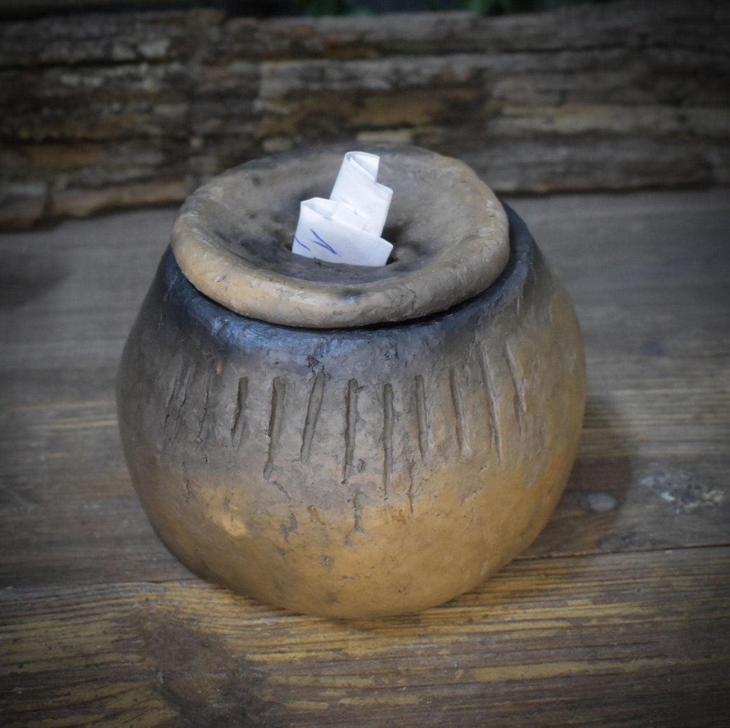 Rauhnächte Wunschgefäß Ton, Schwellenhüter Ritual Bedarf, Traum Urne handgemacht, spirituelle Keramik Box, Wunschglas Alternative SHR001