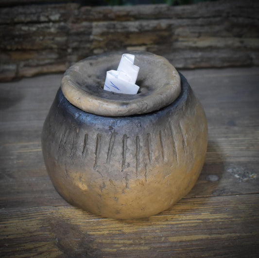 Rauhnächte Wunschgefäß Ton, Schwellenhüter Ritual Bedarf, Traum Urne handgemacht, spirituelle Keramik Box, Wunschglas Alternative SHR001